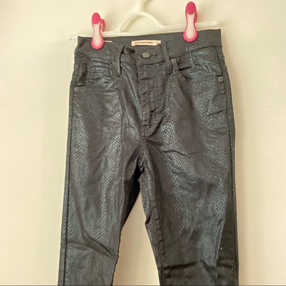 Levis Snakeskin Black Mile High Super Skinny Jeans - Picture 4 of 12